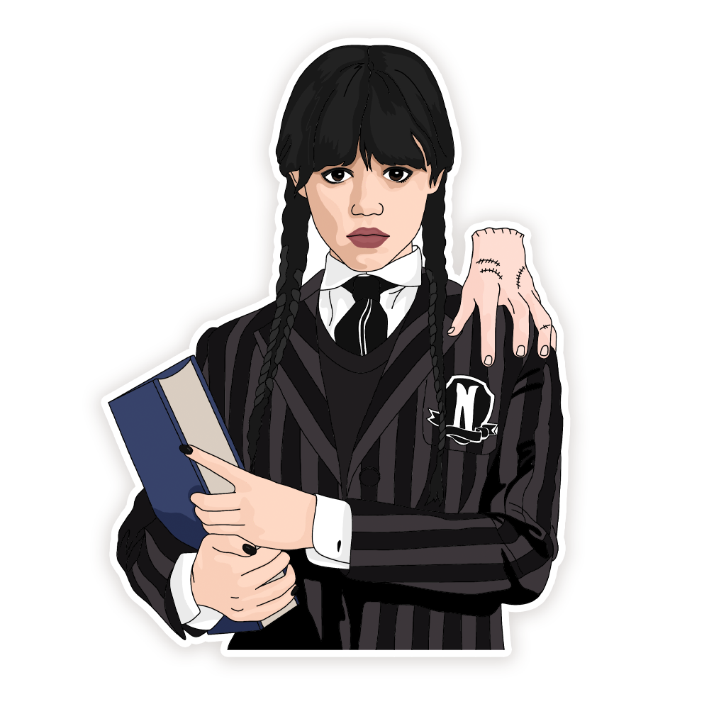 Wednesday & Thing Sticker